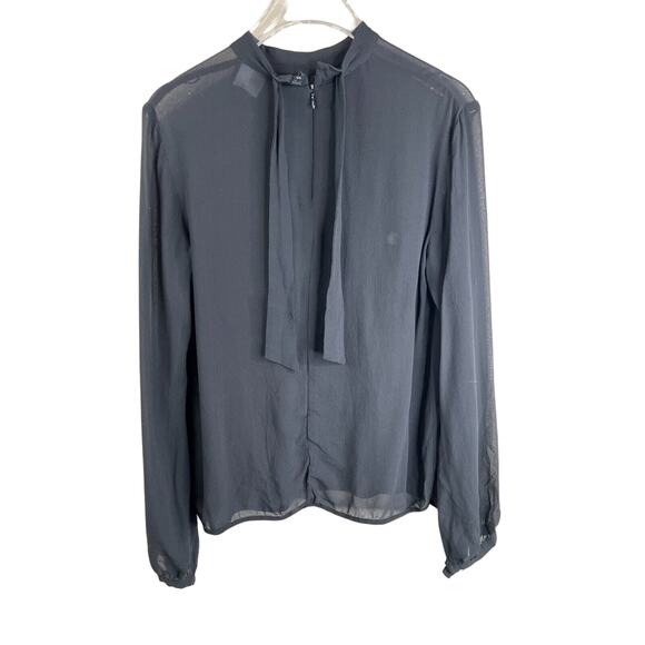 Greylin Blouse S Sheer Classy Classic Preppy Capsule Quiet Luxury Career Work - Picture 2 of 13